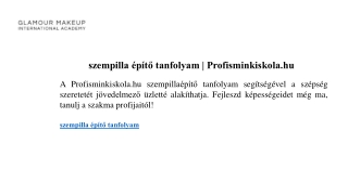 szempilla építő tanfolyam  Profisminkiskola.hu