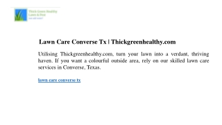 Lawn Care Converse Tx  Thickgreenhealthy.com