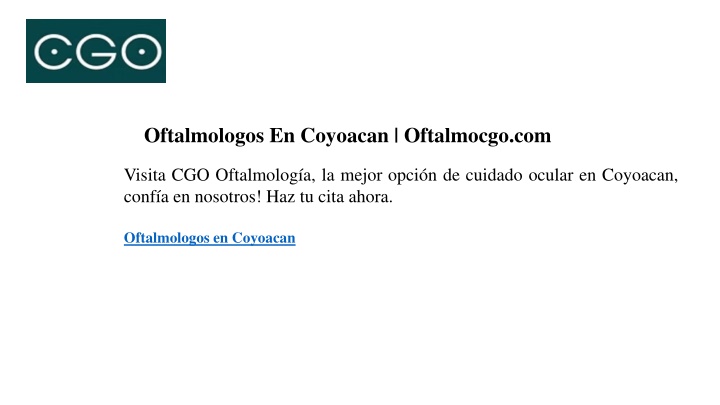 oftalmologos en coyoacan oftalmocgo com