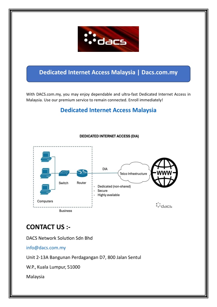 dedicated internet access malaysia dacs com my