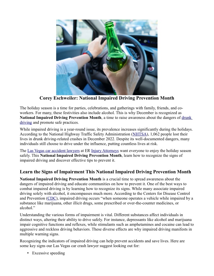 corey eschweiler national impaired driving