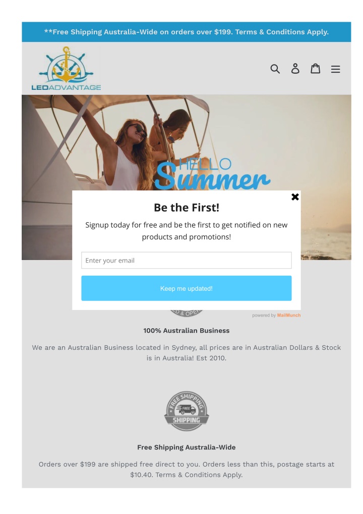 free shipping australia wide on orders over