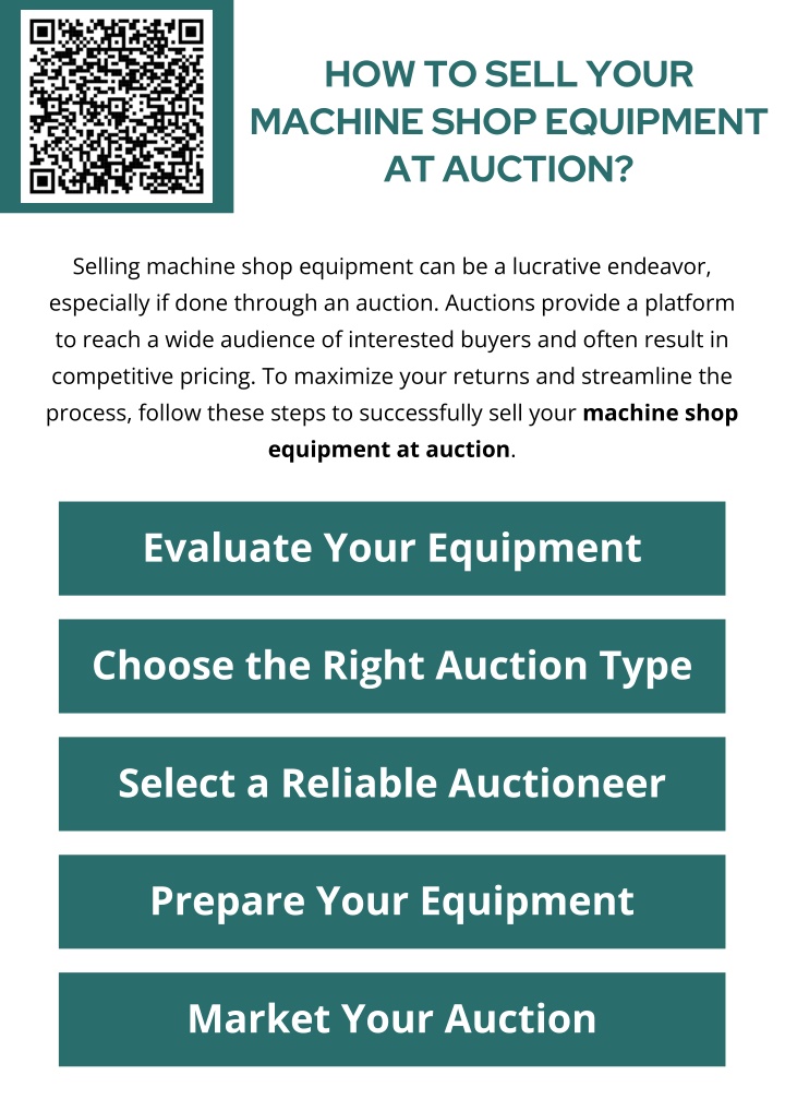 how to sell your machine shop equipment at auction