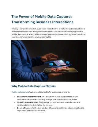 the power of mobile data capture transforming