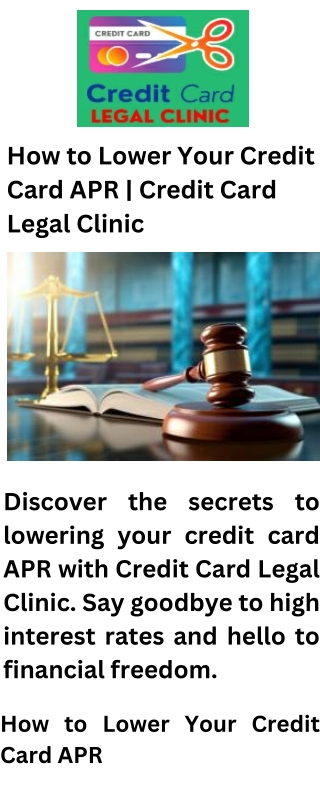 How to Lower Your Credit Card APR  Credit Card Legal Clinic