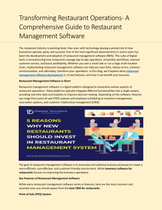 Comprehensive Guide to Restaurant Management Software