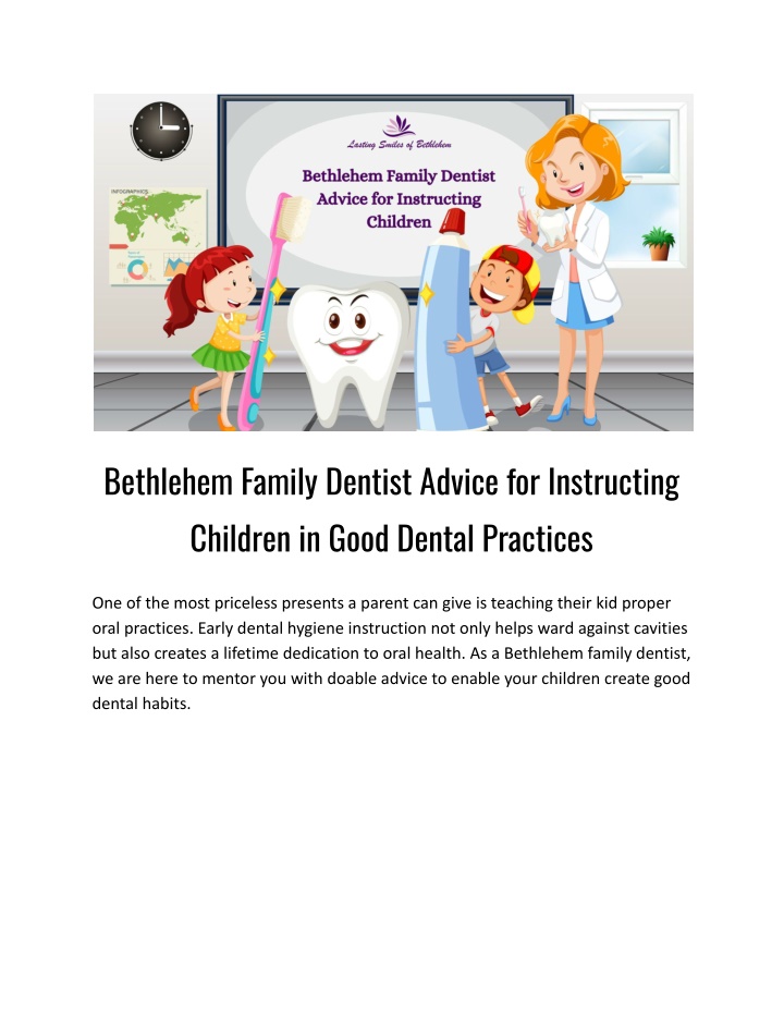 bethlehem family dentist advice for instructing