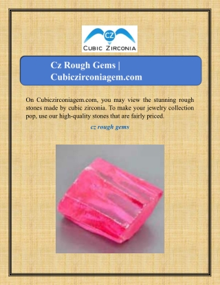 Cz Rough Gems | Cubiczirconiagem.com