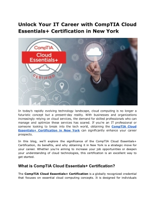 unlock your it career with comptia cloud
