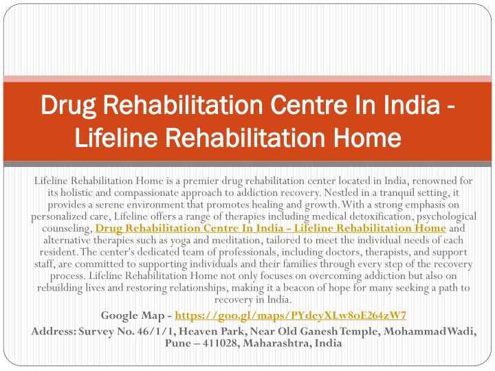 drug rehabilitation centre in india lifeline rehabilitation home