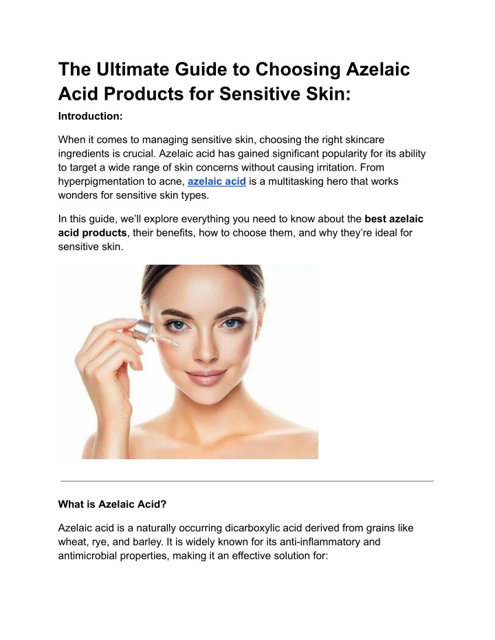 the ultimate guide to choosing azelaic acid