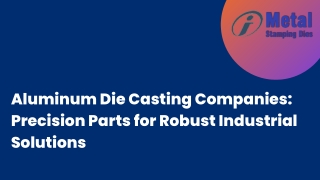 Aluminum Die Casting Companies Precision Parts for Robust Industrial Solutions (1)