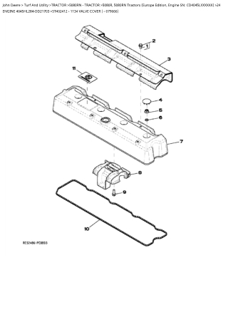 John Deere 5080R, 5080RN Tractor (Europe Edition, Engine SN CD4045LXXXXXX) Parts Catalogue Manual Instant Download (PC45