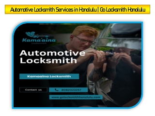 Automotive Locksmith Services in Honolulu  Go Locksmith Honolulu