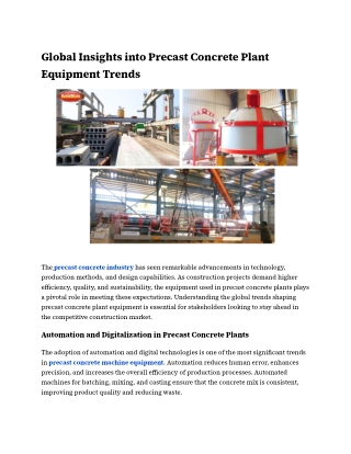 Global Insights into Precast Concrete Plant Equipment Trends