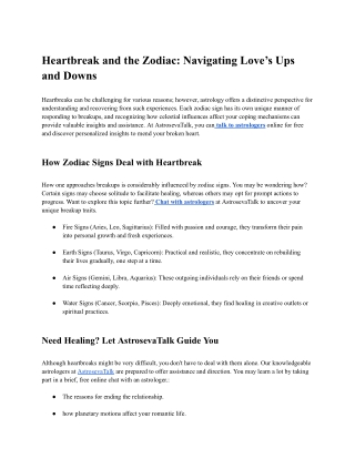heartbreak and the zodiac navigating love