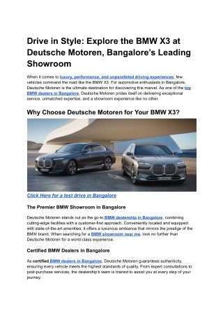 Explore the BMW Flagship models BMW i7 and BMW 7 in the Retail next facility at Jayanagar Authorised BMW Dealer Deutsche