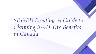 SR&ED Funding: A Guide to Claiming R&D Tax Benefits in Canada