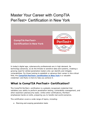 master your career with comptia pentest