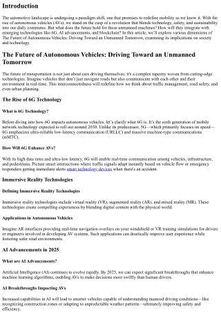 **The Future of Autonomous Vehicles: Driving Toward an Unmanned Tomorrow**