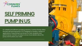 Self Priming Pump In US - cosmos pumps