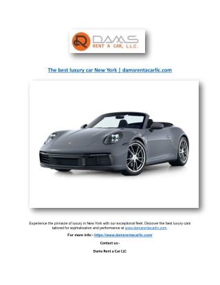 The best luxury car New York | damsrentacarllc.com