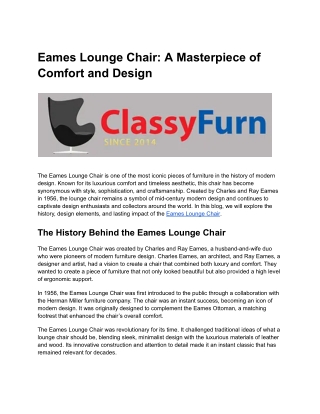 Eames Lounge Chair_ A Masterpiece of Comfort and Design