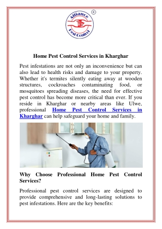 Home Pest Control Services in Kharghar