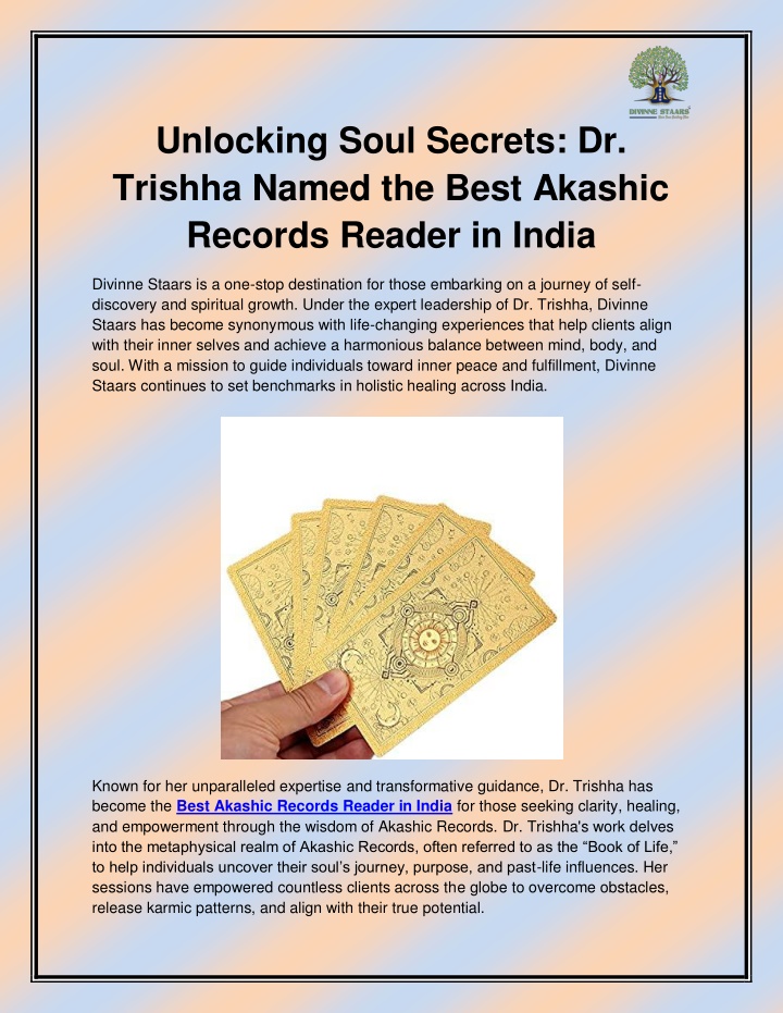 unlocking soul secrets dr trishha named the best