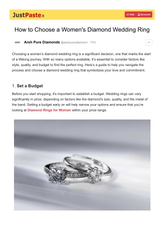 How to Choose a Women’s Diamond Wedding Ring