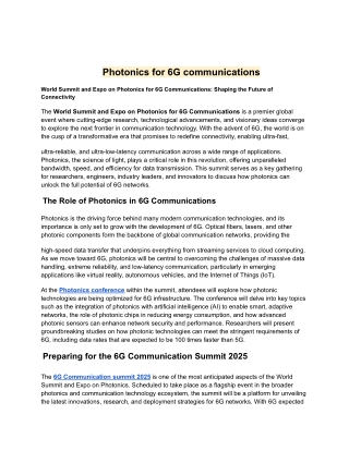 photonics for 6g communications