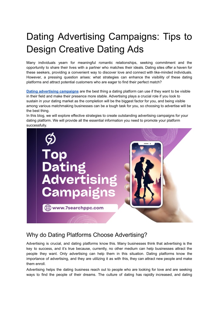 dating advertising campaigns tips to design