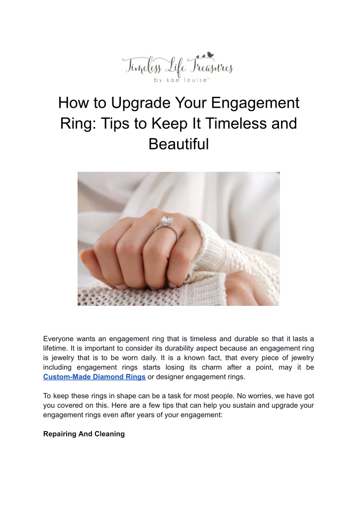 how to upgrade your engagement ring tips to keep