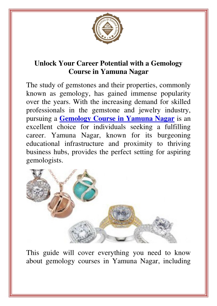 unlock your career potential with a gemology