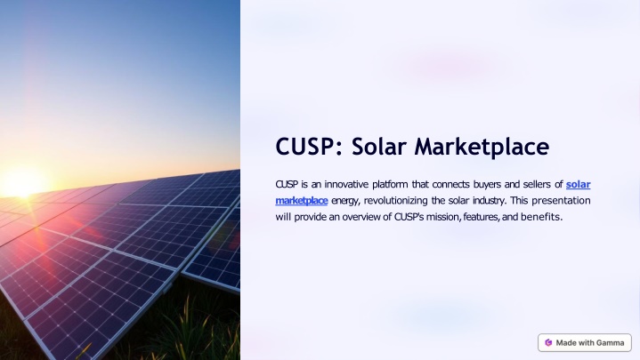 cusp solar marketplace