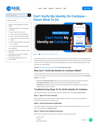 Can’t Verify My Identity on Coinbase – Here’s What to Do