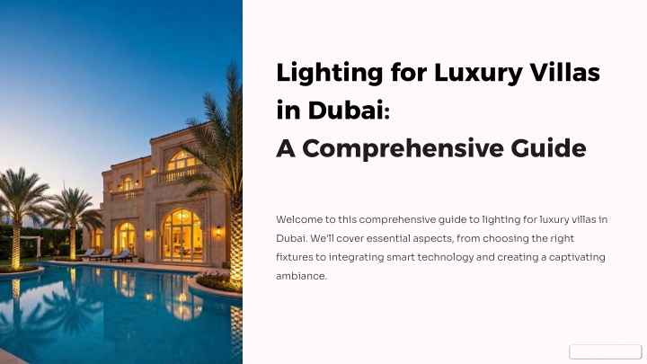 lighting for luxury villas in dubai