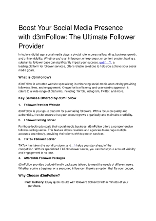 boost your social media presence with d3mfollow