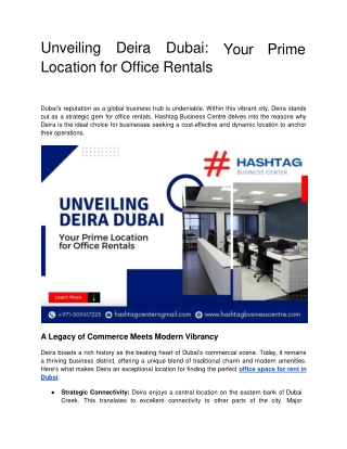 Unveiling Deira Dubai_ Your Prime Location for Office Rentals