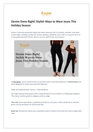 Denim Done Right! Stylish Ways to Wear Jeans This Holiday Season