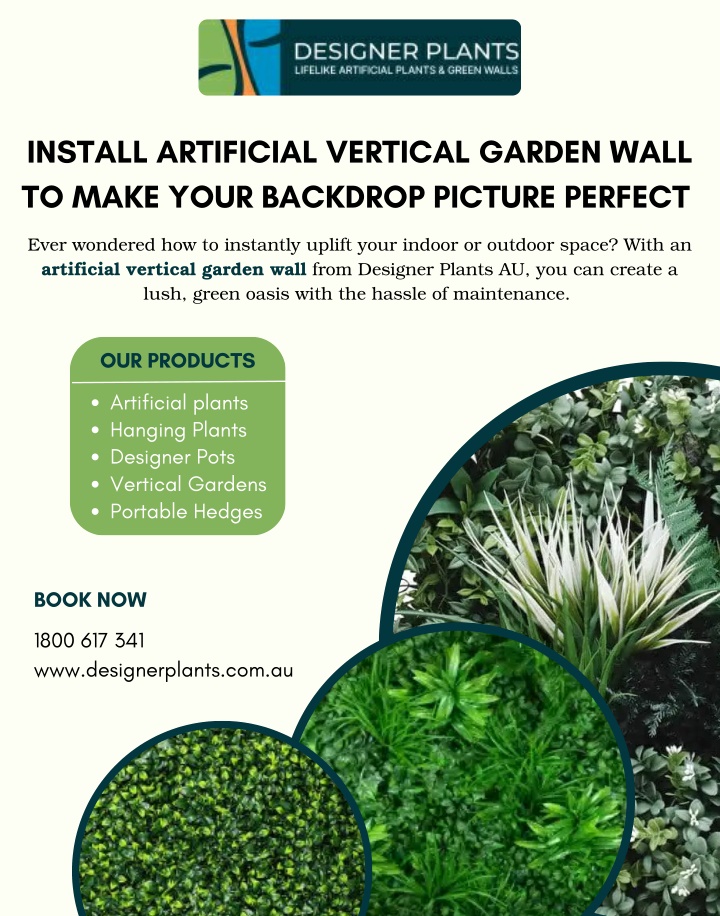 install artificial vertical garden wall to make