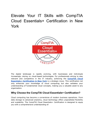 elevate your it skills with comptia cloud