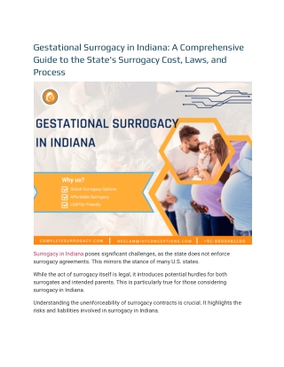 Gestational Surrogacy in Indiana | Complete Surrogacy Agency