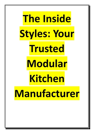 The Inside Styles - Your Trusted Modular Kitchen Manufacturer