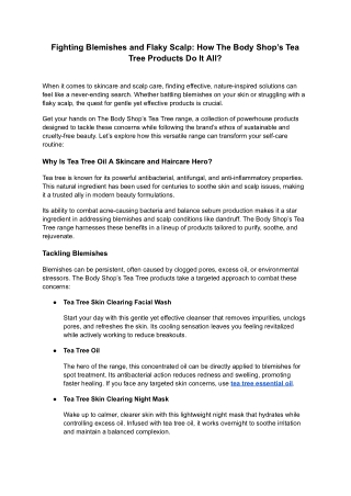 fighting blemishes and flaky scalp how the body