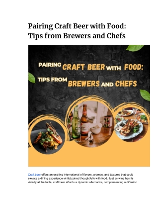 Pairing Craft Beer with Food_ Tips from Brewers and Chefs