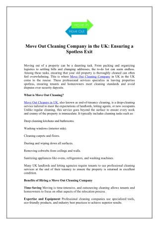 move out cleaning company in the uk ensuring