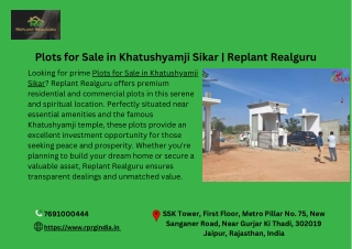 Plots for Sale in Khatushyamji Sikar  Replant Realguru