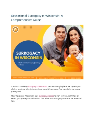 Gestational Surrogacy In Wisconsin | Complete Surrogacy Agency