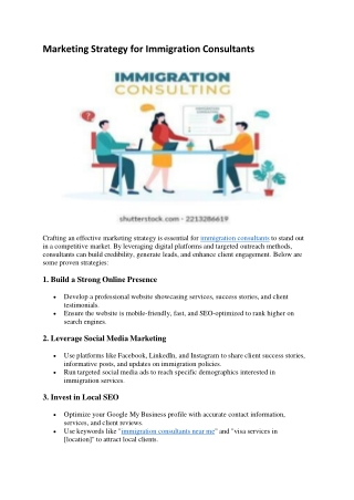 Marketing Strategy for Immigration Consultants